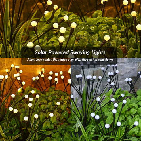 Solar Lights Waterproof 2 Pack, Upgraded Solar Swaying Lights, Sway by Wind, Solar Outdoor Lights,Garden Solar Lights for Yard Patio Pathway Garde...