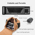 Wireless Silicone Keyboard, Portable Foldable Roll Up Soft Rubber Keyboard, Perfect for PC, Laptop and Travel (Black and Gray)...