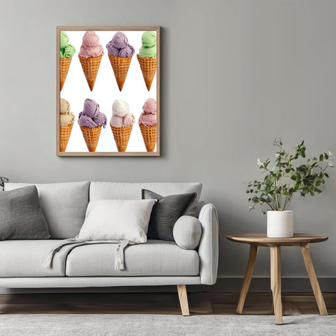 Posterizer 1 pcs-colorful pastel ice cream cones minimal poster 2-Kitchen & Bar Art-Gift for Men Women Teens- Art for Cafe, Restaurant, Coffee Bar...