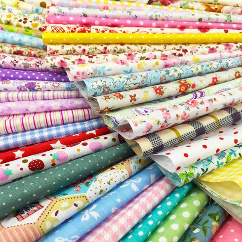 flic-flac 50pcs 12 x 12 inches (30cmx30cm) Cotton Fabric Squares Quilting Sewing Floral Precut Fabric Square Sheets for Craft Patchwork...