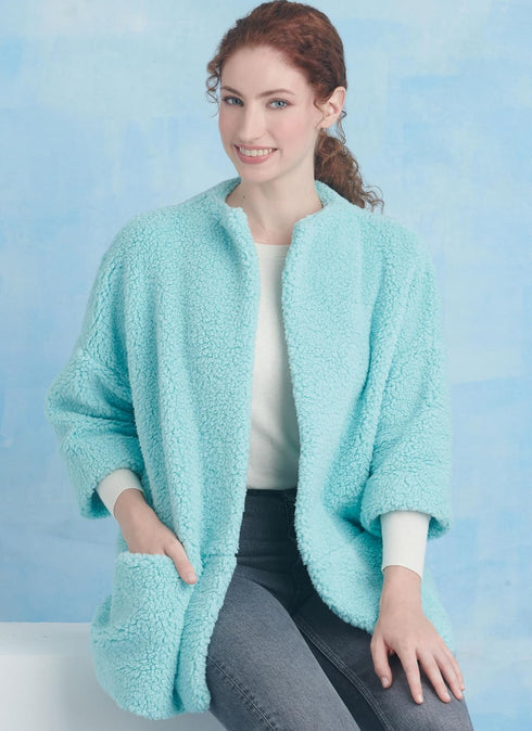 Simplicity Misses' Scarf and Relaxed Fit Coat Sewing Pattern Packet by Elaine Heigl, Design Code S9853, Sizes XS-S-M-L-XL, Multicolor...