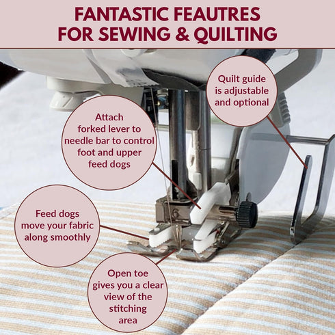 Madam Sew Open Toe Walking Foot for Quilting and Sewing Through Multiple Layers & Match Prints | Walking Foot Sewing Machine for Low-Shank Sewing ...