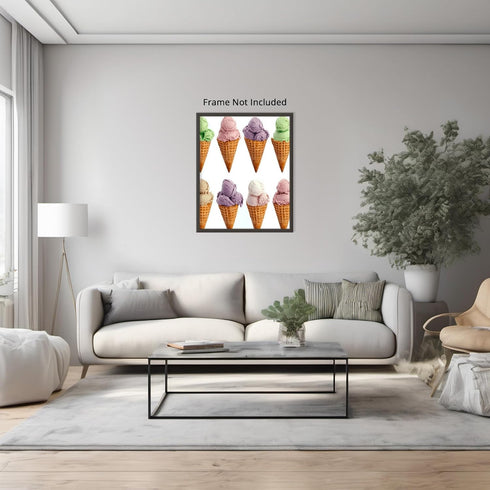 Posterizer 1 pcs-colorful pastel ice cream cones minimal poster 2-Kitchen & Bar Art-Gift for Men Women Teens- Art for Cafe, Restaurant, Coffee Bar...