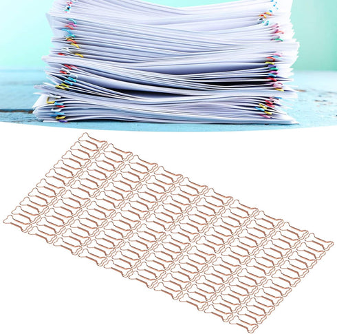 Paper Clip, 100Pcs Rose Gold Paper Clips Shaped Paper Photo Clips Clamps Metallic with Storage Box for Office Home School Papperwork Art Craft...