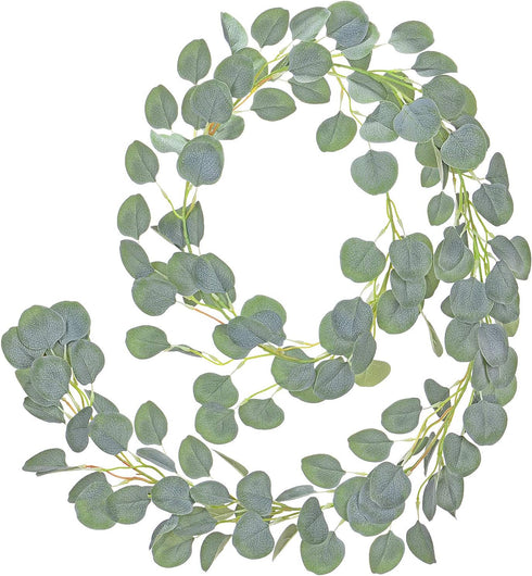 DearHouse Artificial Eucalyptus Garland Faux Silk Eucalyptus Leaves Vines Handmade Garland Greenery Wedding Backdrop Arch Wall Decor...