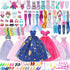60pcs Doll Clothes and Accessories Fashion Dress Wedding Gowns, Daily Tops Pants Outfits Jumpsuit Swimsuits Bikini, 10 Mini Dresses Skirts, Shoes ...