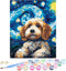 Nuberlic DIY Paint by Number for Adults Kids Beginner Acrylic Painting by Number Kits 16x20 Inch Starry Sky Dog Pattern On Canvas Paint by Numbers...