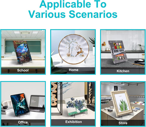 Assemble Acrylic Display Stand with Ledge, 8 inch Clear Book Display Easel Holder Free Width Acrylic Display Stand for Display...