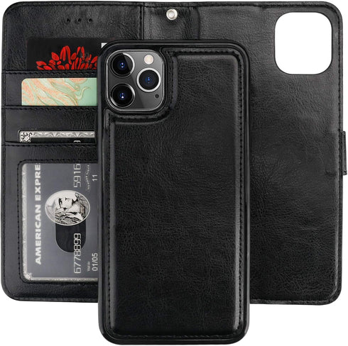 Bocasal for iPhone 11 Pro Max Wallet Case with Card Holder PU Leather Magnetic Detachable Kickstand Shockproof Wrist Strap Removable Flip Cover fo...