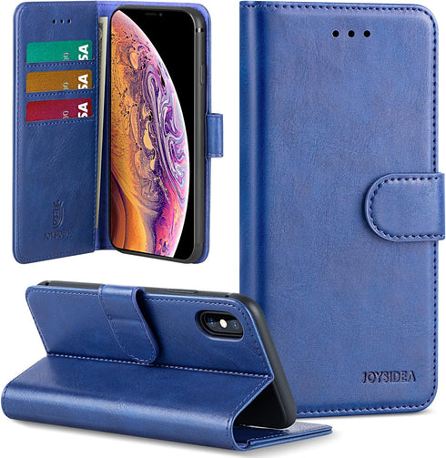Compatible with iPhone X | XS Wallet Case, PU Leather Magnetic Flip Folio Phone Case with Credit Card Holder, Stand & Shockproof Cover for iPhone ...