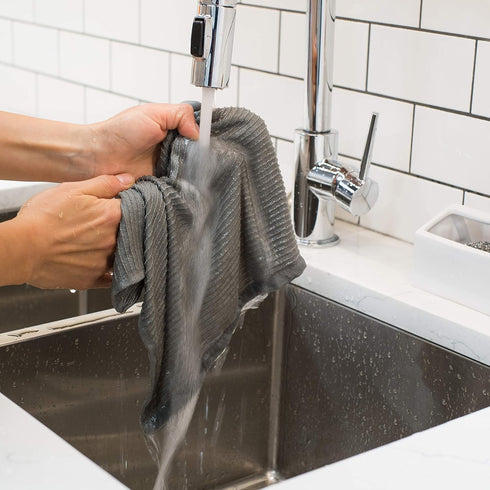 Now Designs Ripple Kitchen Dishcloth, Set of 4, London Grey...