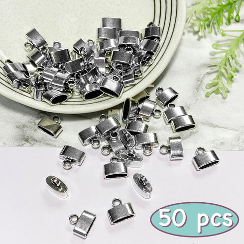 Flat Leather Cord End Caps 50 pcs Round Tassel End Caps Barrel End Caps Bracelet Making Supplies Leather Bracelet Making Kit Silver Cord End Cap K...