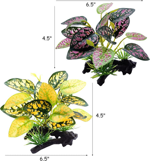 Artificial Fish Tank Plants Silk Aquarium Plastic Plant Aquatic Water Grass Foreground Decor (2PCS Plastic Plants)...