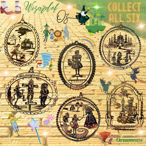 Wizard of Oz Christmas Ornament Follow The Yellow Brick Road Glinda Munchkin Dorothy Toto...