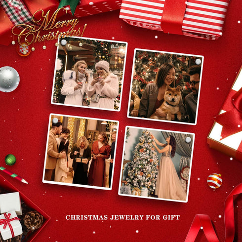 BriLove Women's Vintage Inspired Crystal Merry Christmas Holiday Wreath Brooch Pin...