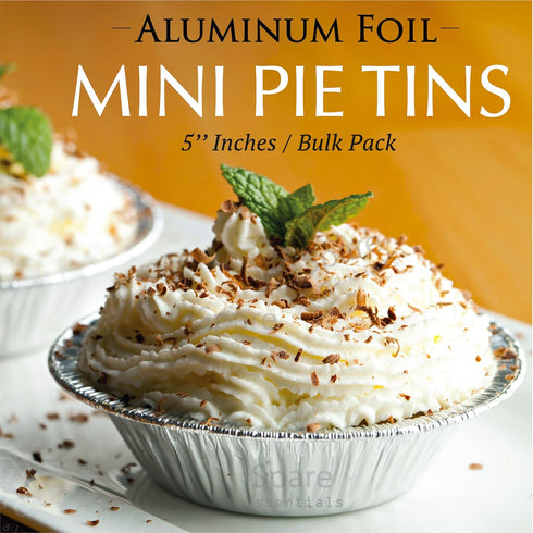 (60 Pack) Pie Tins 5 inch, Disposable Mini Pies Tin, Tart Aluminum, Individual Serving Pans for Baking Mini Chicken Potpie, Small Homemade Cakes &...