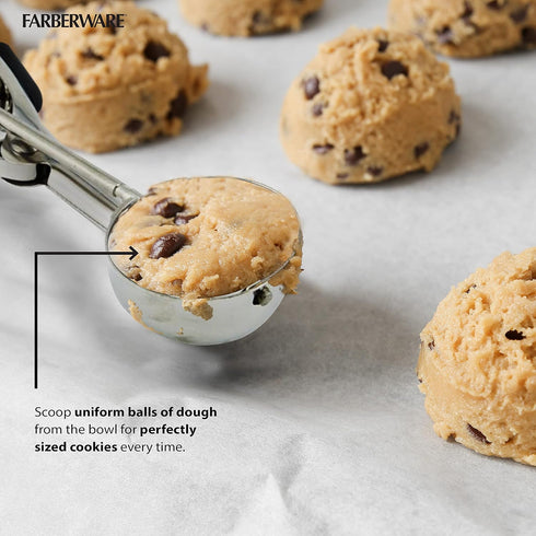 Farberware Professional Stainless Steel Cookie Dough Scoop, 8.27 Inch, Black...