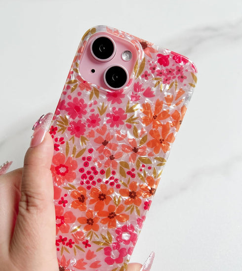 Qokey for iPhone 14 Case,for iPhone 13 Case,Cute Flower Case for Girls Women, Shell Pattern Soft Bumper Lightweight Slim Fit Case TPU Shockproof P...