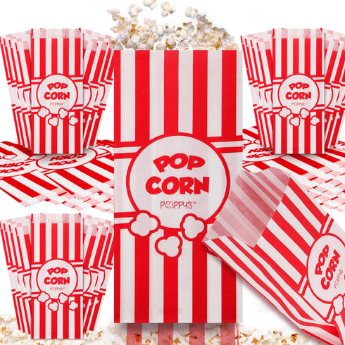 Poppy's Paper Popcorn Bags - 40 Pcs 1oz Concession-Grade Bags, Popcorn Machine Accessories for Popcorn Bars, Movie Nights, Concessions...