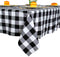 ShinyBeauty Checked Square Tablecloth 54x54-Inch Black and White Buffalo Plaid Tablecloth Washable Cotton Table Cover Gingham Tablecloth for Dinin...