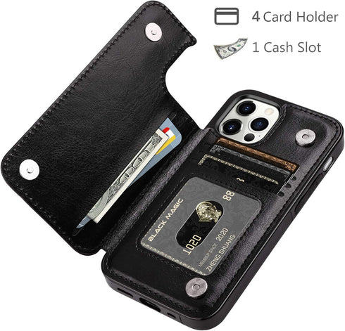 HianDier Wallet Case Compatible with iPhone 12 Pro MAX Case 5G 6.7-inch Slim Protective with Credit Card Slot Holder Flip Folio Soft PU Leather Ma...