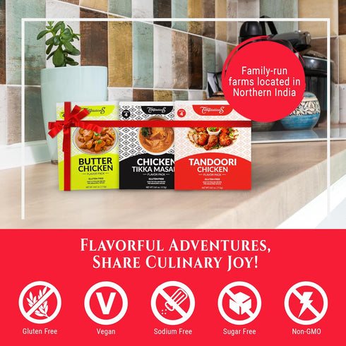 Tikka Masala, Butter Chicken Makhani, Tandoori Chicken Indian food spice kits by Flavor Temptations | Home Cook Authentic Indian Food | Organic, G...
