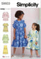 Simplicity Easy to Make Children's and Girls' Relaxed Fit Tiered Dress Sewing Pattern Packet, Design Code S9933, Sizes 7-8-10-12-14, Multicolor...