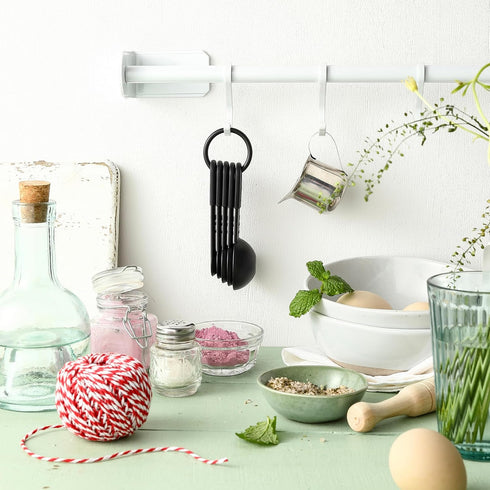 Spring Chef Magnetic Measuring Spoons Set of 5, Nesting Plastic Measuring Spoons with Easy to Read Markings - Measure Dry and Liquid Ingredients, ...