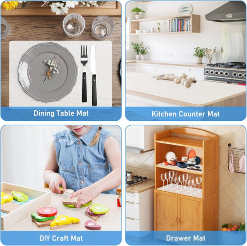 FJNATINH Silicone Mats for Kitchen Counter, Heat Resistant Mat Kitchen Counter Mat, Silicone Placemat Rubber Mat Nonskid Pad for Countertop Crafts...