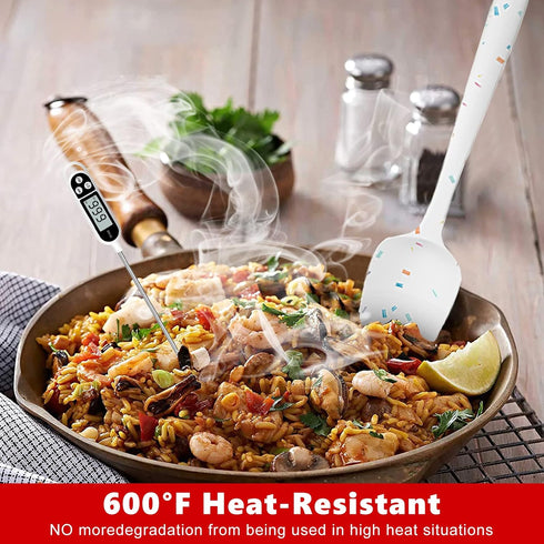Heat Resistant Silicone Spatulas Set 6pcs, Seamless Design Non-Stick Mixing Spatulas with Stainless Steel Core, Premium BPA-Free Rubber Spatula Ba...