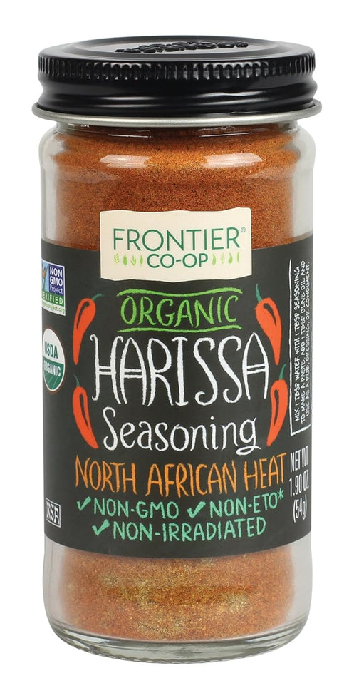 Frontier Co-op Organic Harissa Seasoning, 1.9 Ounce Bottle, N. African Heat with Chili Peppers, Cayenne, Paprika & Coriader...