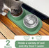 Ptlom Dog Cat Basic Food and Water Bowl Set, 2 Removable Stainless Steel Feeding Bowls with Non-Slip Leak-Proof Plastic Stand Suitable for Small a...