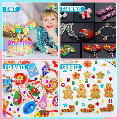 Set of 36 Polymer Clay Cutters for Earring Mini Clay Cutters for Polymer Clay Jewelry Small Clay Cutters Plastic Clay Molds Pottery Tools for Jewe...