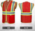 High Visibility Reflective Safety Vest with Zipper and Pockets Red,XXL...