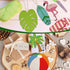 Simgoing 36 Pcs Unfinished Wood Summer Cutouts Hawaiian Wood DIY Paint Crafts Tropical Beach Ball Palm Tree Flip Flop Shaped Hanging Ornaments wit...