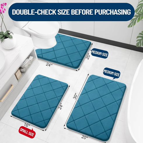 OLANLY Memory Foam Bath Mat 30x20, Ultra Soft and Absorbent Bathroom Mat, Machine Washable Bathroom Rugs, Comfortable, Thick Bath Rugs Carpet for ...