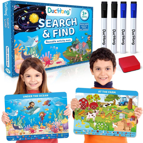 Preschool Learning Activity, Search and Find for Ages 3-5, Perfect for Kids, Art and Craft Activities, Gifts for 3,4,5,6 Year Old Boys and Girls...