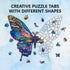 GLOBLELAND Wooden Jigsaw Puzzles for Adults 13x11inch 120Pcs Butterfly Jigsaw Puzzles Wood Adult Colorful Animals Shaped Jigsaw Puzzles for Birthd...