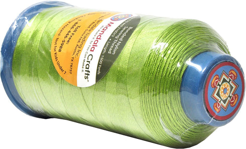 Mandala Crafts Bonded Nylon Thread Apple Green Heavy Duty Sewing Threads - 1500 YDs Size 69 210D T70 Tex 70 Thread for Leather Jeans Weaving Outdo...
