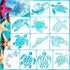 12 Pcs Sea Turtle Stencils, Ocean Creatures Animals Stencils Beach Template Stencils for Painting on Wood Wall Canvas Fabric Furniture Rocks Glass...