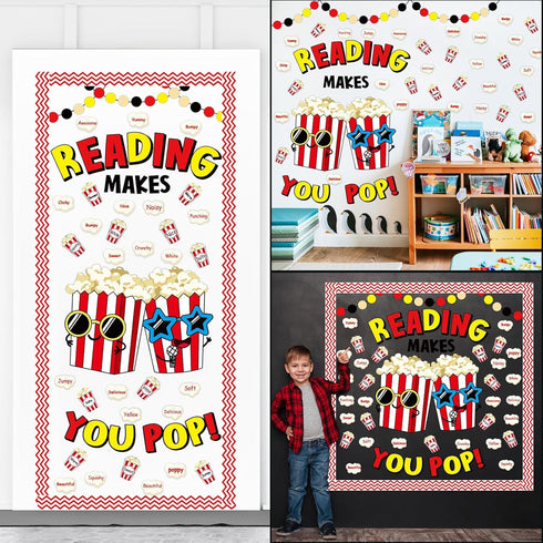 Popcorn Cutouts Popcorn Theme Classroom Bulletin Board Decorations Reading Makes You Pop Themed Birthday Party Supplies for Toddler Kids Students ...