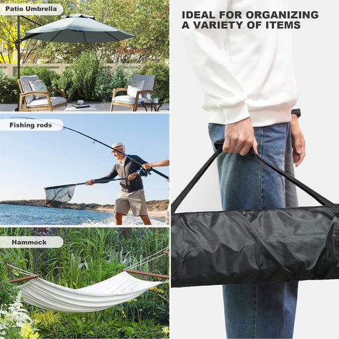 Umbrella Storage Bag 67 Inch Umbrella Carry Bag Beach Umbrella Storage Bag Oversized Patio Hammock and Steel Stand Storage Bag,Black...