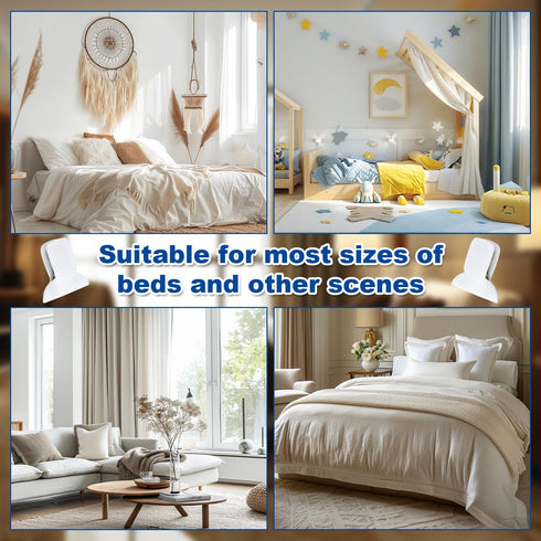 9pcs Duvet Clips for Comforter Inside, White Padded Comforter Clips Strong Hold Duvet Cover Holder Blanket Quilt Fasteners Prevent Comforter from ...