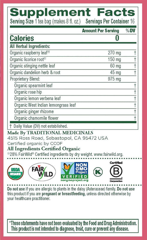 Traditional Medicinals Healthy Cycle, 16 Wrapped Tea Bags, 0.85 oz...