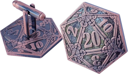 Stylish D&D D20 Cufflinks & Tie Clip Gift Set - Perfect RPG Gamer's Accessory Set...