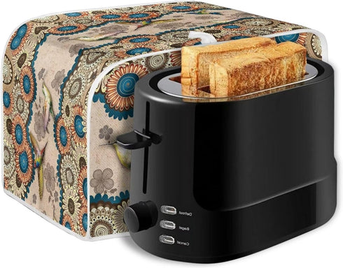 Talayituse Boho Mandala Hummingbird Print Toaster Cover 2 Slice Wide Slot, Lightweight Toaster Cover Dust Protection Washable Appliance Bag Bread ...