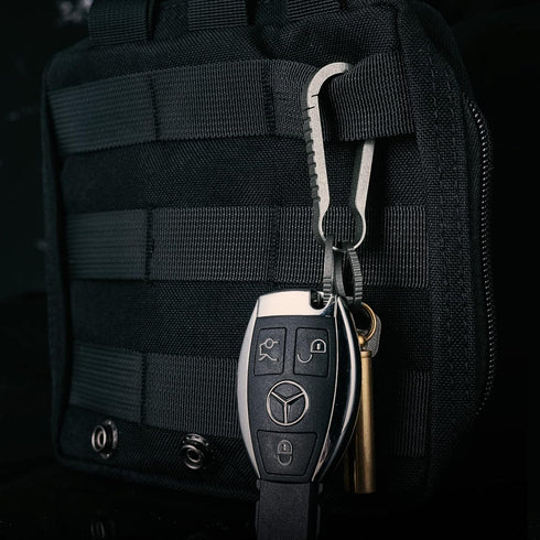 FEGVE Titanium Quick Release Key Chain Clip with 4 Key Rings Heavy Duty Small Carabiner Keychain Clip for Men and Women (Grey)...