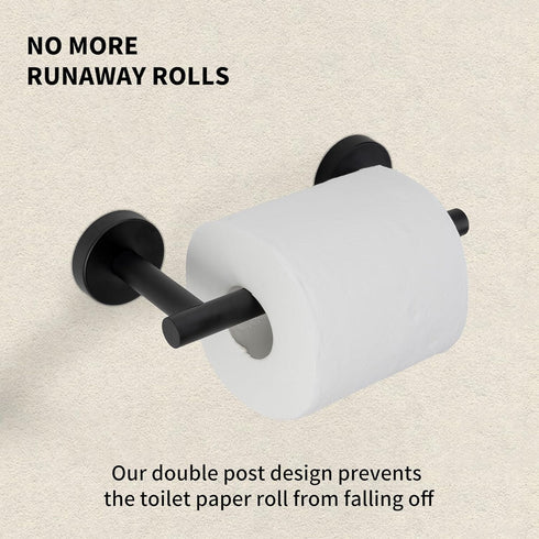 Matte Black Toilet Paper Holder,Black Toilet Paper Holder Wall Mount for SUS 304 Stainless Steel, Double Post Pivoting Toilet Paper Roll Holder,To...