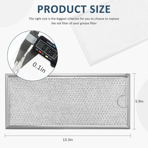 4 Pack Microwave Grease Filter Compatible with Whirlpool and GE Microwaves - WB06X10596 Microwave Oven Grease Filter Approx 13" x 6" by AMI PARTS...