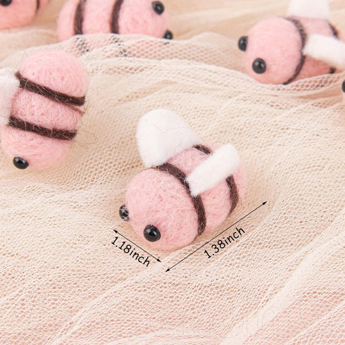 Framendino, 30 Pack Wool Felt Craft Balls Honey Bee for DIY Craft Jewelry Decoration...